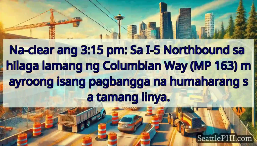 Na-clear ang 3:15 pm: Sa I-5 Northbound sa hilaga