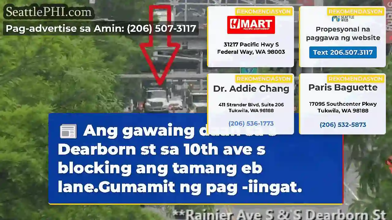 Ang gawaing daan sa s Dearborn st sa 10th ave s