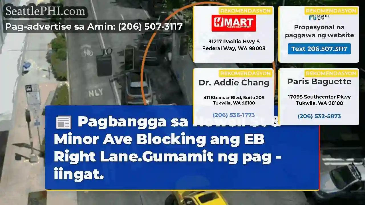 Pagbangga sa Howell St & Minor Ave Blocking ang