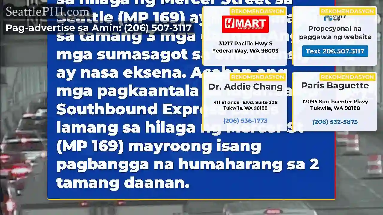 Update: Ang isang banggaan sa SB I-5 Express