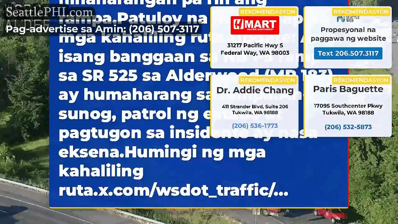 Update 2: Ang isang banggaan sa rampa ng NB I-5