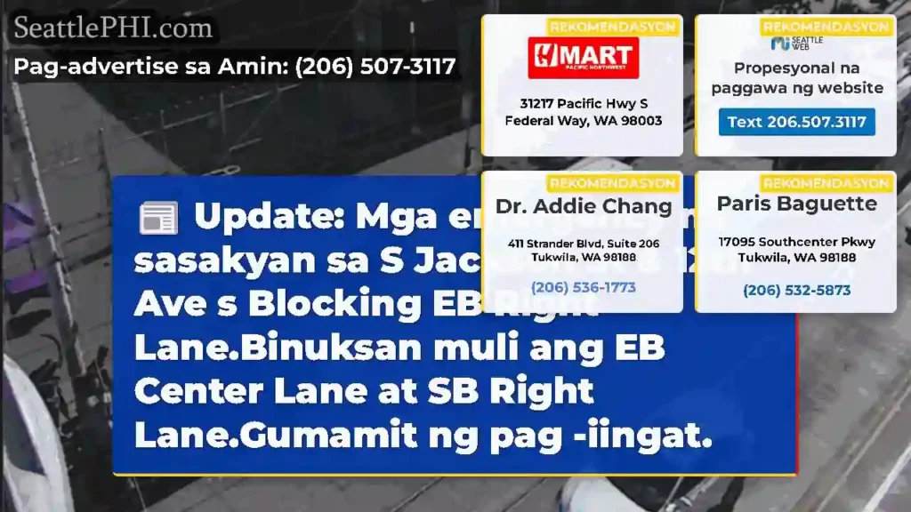 Update: Mga emergency na sasakyan sa S Jackson St