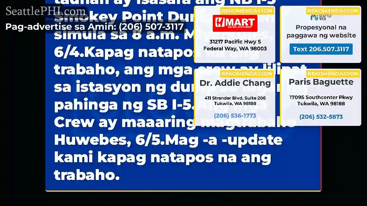 UP UP: Ang aming mga tauhan ay isasara ang NB I-5