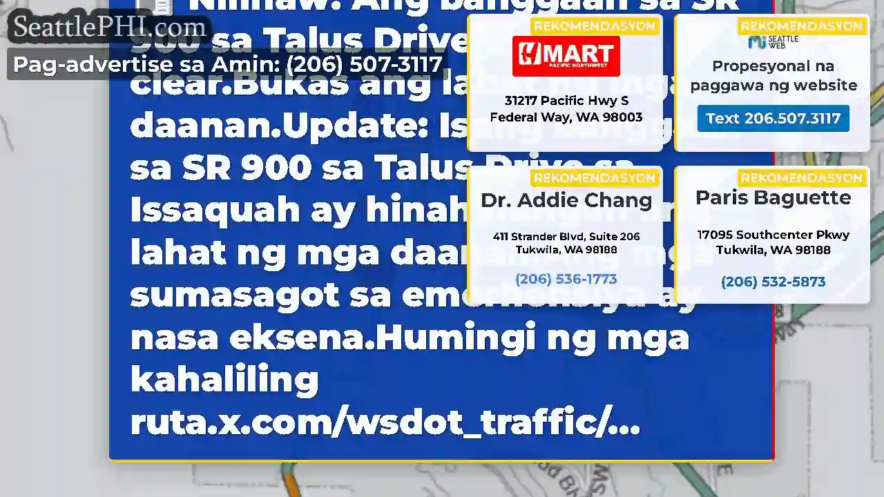 Nilinaw: Ang banggaan sa SR 900 sa Talus Drive ay