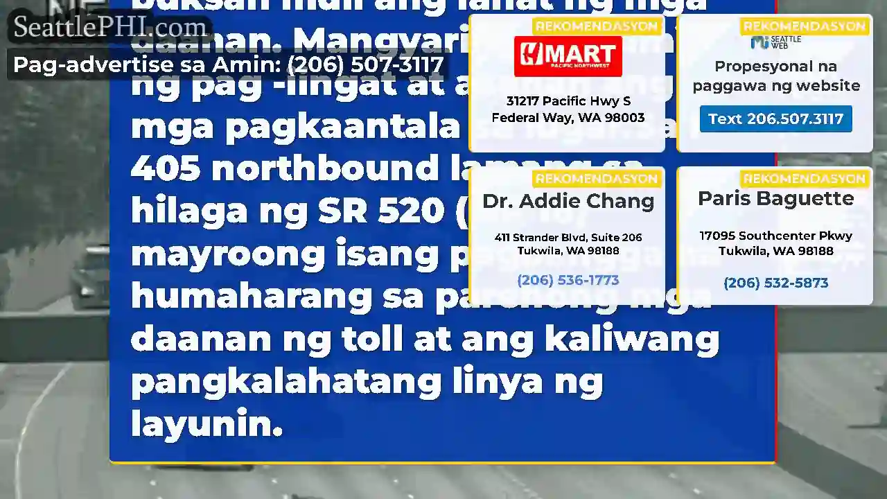 Update 1: Ang isang pagbangga ay humaharang sa