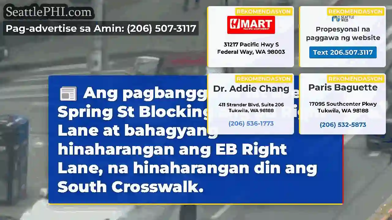 Ang pagbangga sa 1st ave sa Spring St Blocking
