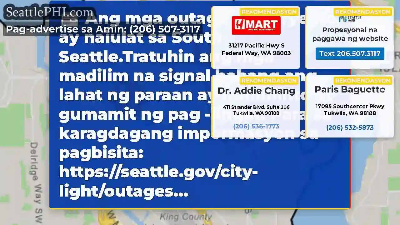 Ang mga outage ng kuryente ay naiulat sa South
