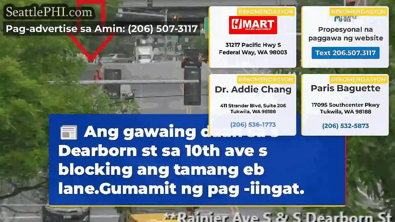Ang gawaing daan sa s Dearborn st sa 10th ave s
