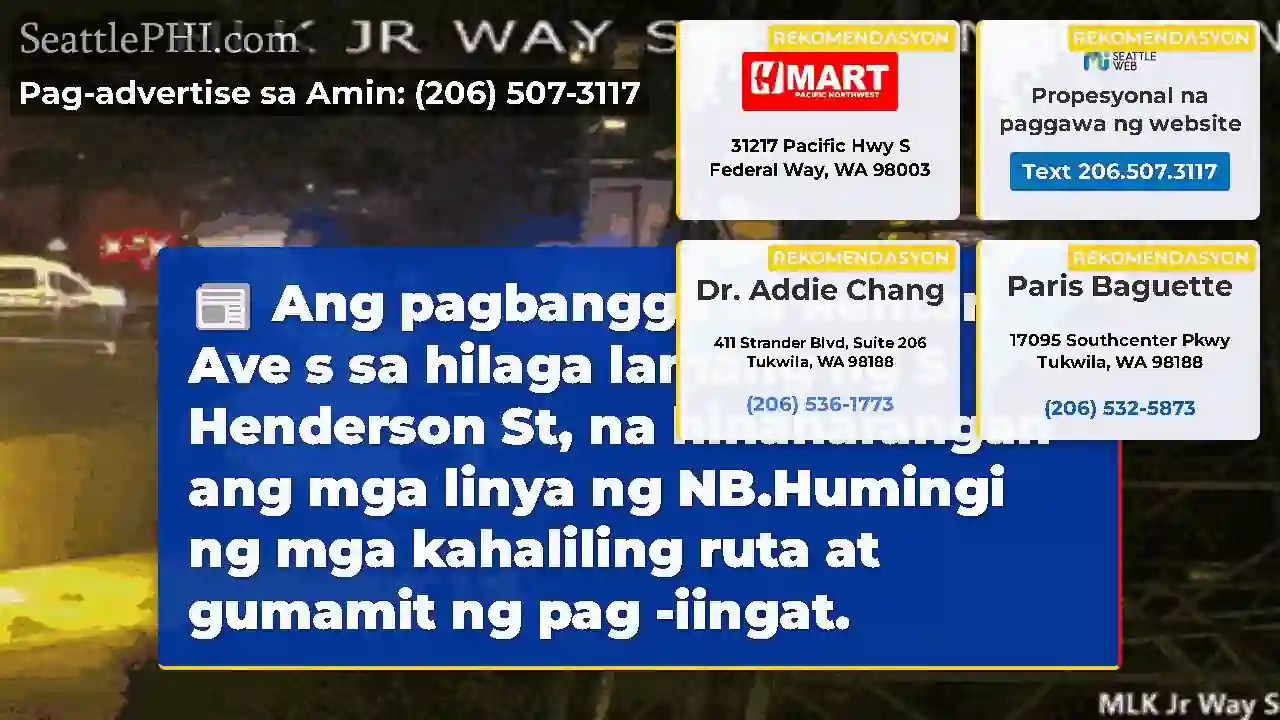 Ang pagbangga sa Renton Ave s sa hilaga lamang ng