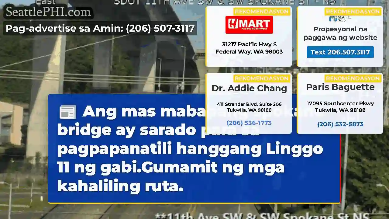 Ang mas mababang spokane bridge ay sarado para sa