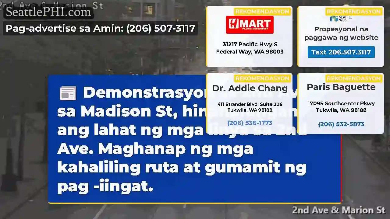Demonstrasyon sa 2nd Ave sa Madison St,