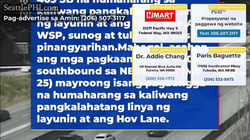 Update: May banggaan sa I-405 SB na humaharang sa