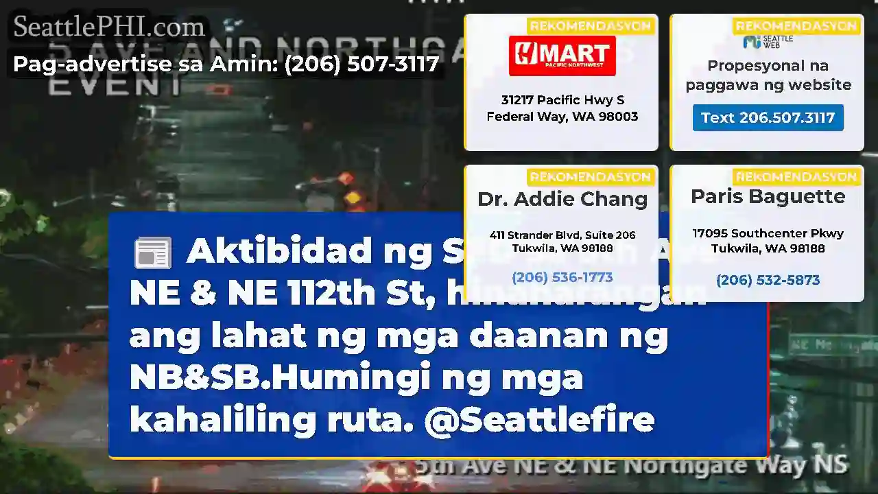 Aktibidad ng SFD sa 5th Ave NE & NE 112th St,