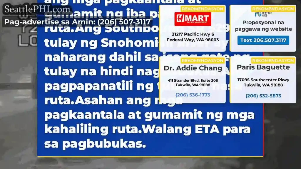 Ang Southbound SR 529 ay nananatiling naharang sa