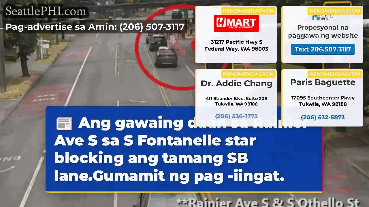 Ang gawaing daan sa Rainier Ave S sa S Fontanelle