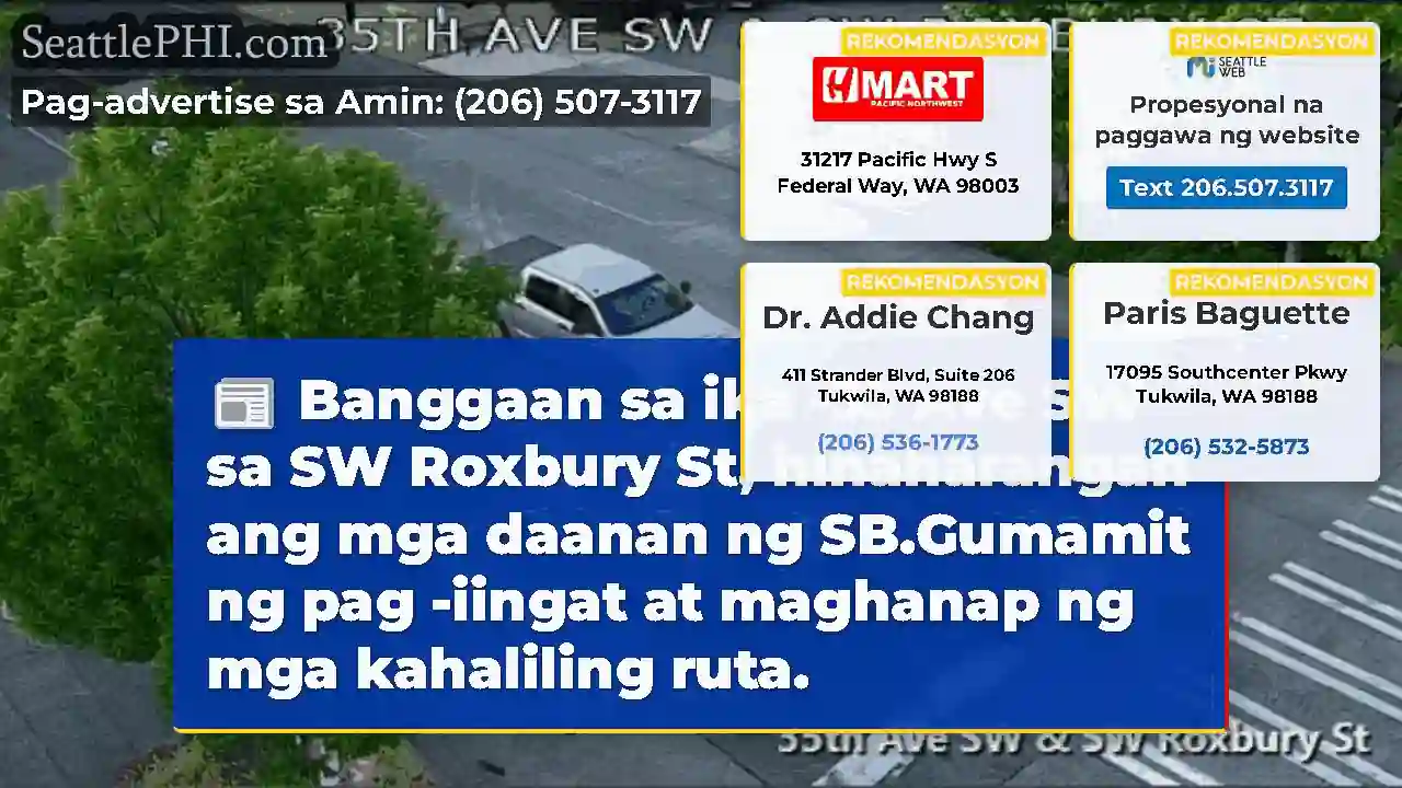 Banggaan sa ika -35 Ave SW sa SW Roxbury St,