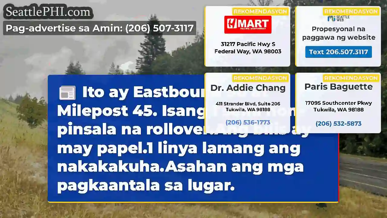 Ito ay Eastbound 90 at Milepost 45. Isang 1 semi