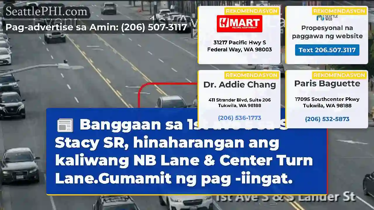 Banggaan sa 1st ave s sa S Stacy SR, hinaharangan