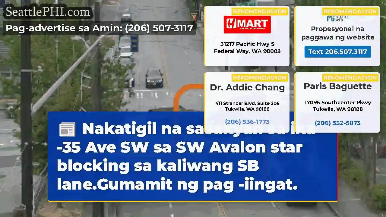 Nakatigil na sasakyan sa ika -35 Ave SW sa SW