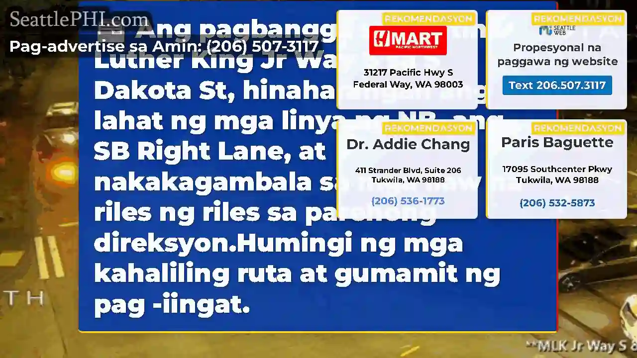 Ang pagbangga sa Martin Luther King Jr Way S sa S