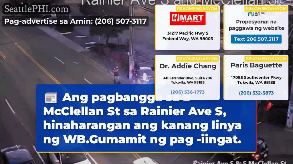 Ang pagbangga sa S McClellan St sa Rainier Ave S,