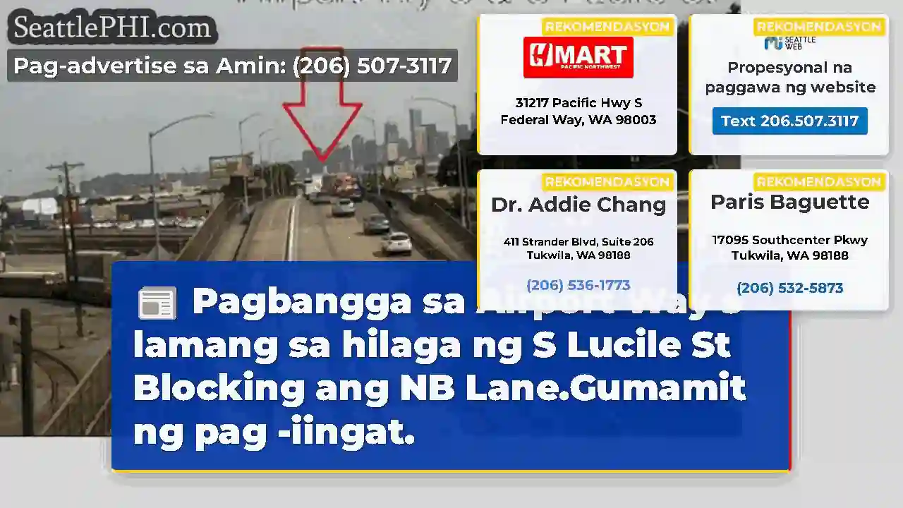 Pagbangga sa Airport Way s lamang sa hilaga ng S