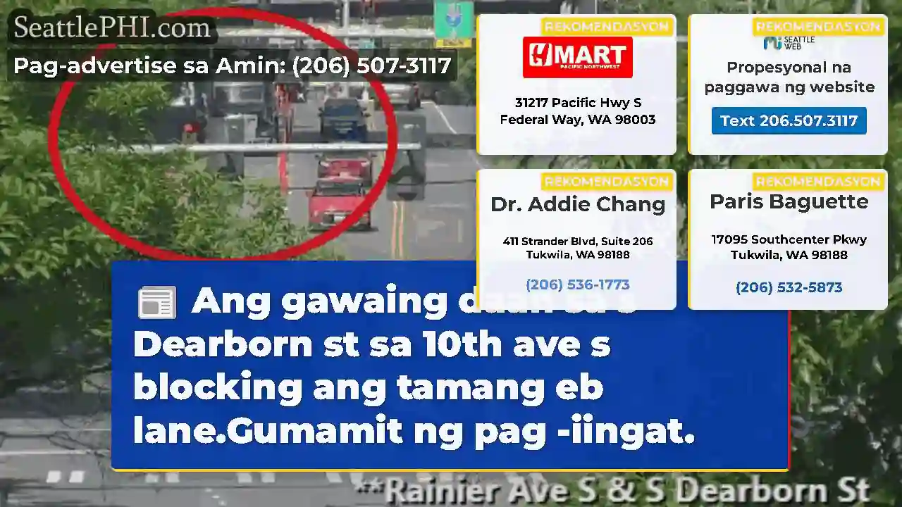 Ang gawaing daan sa s Dearborn st sa 10th ave s