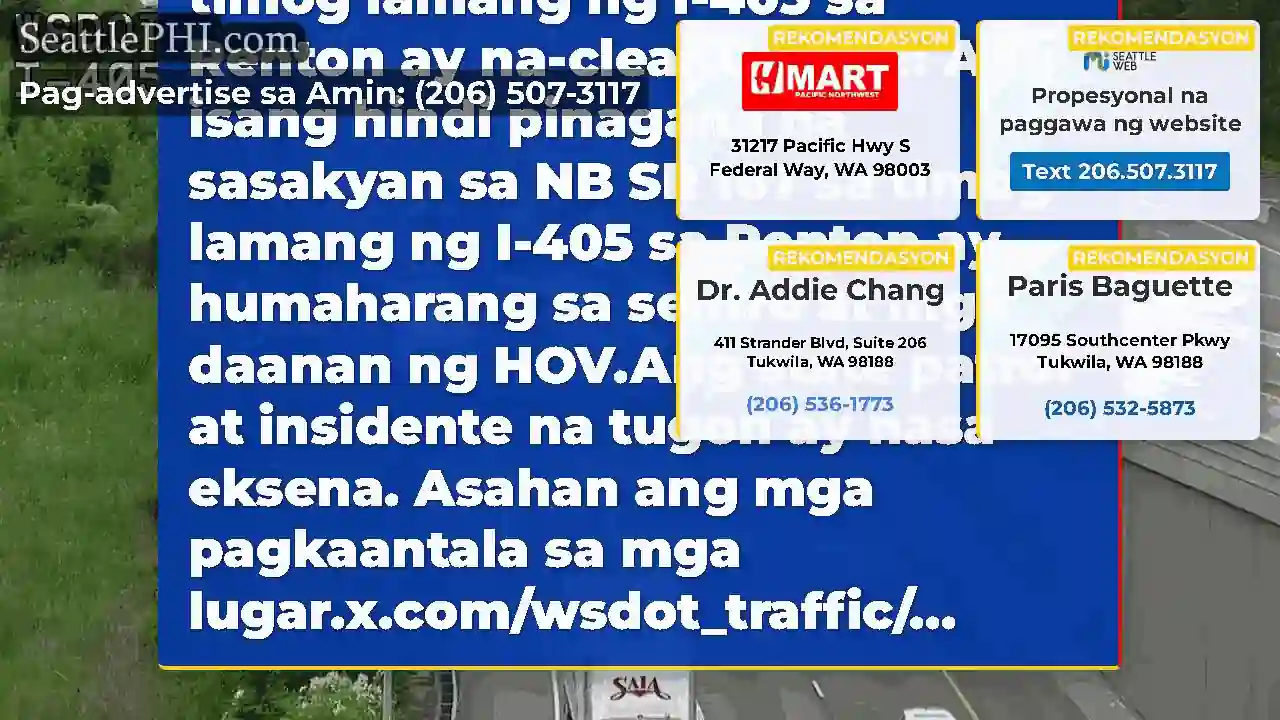 Nilinaw: Ang hindi pinagana na sasakyan sa NB SR