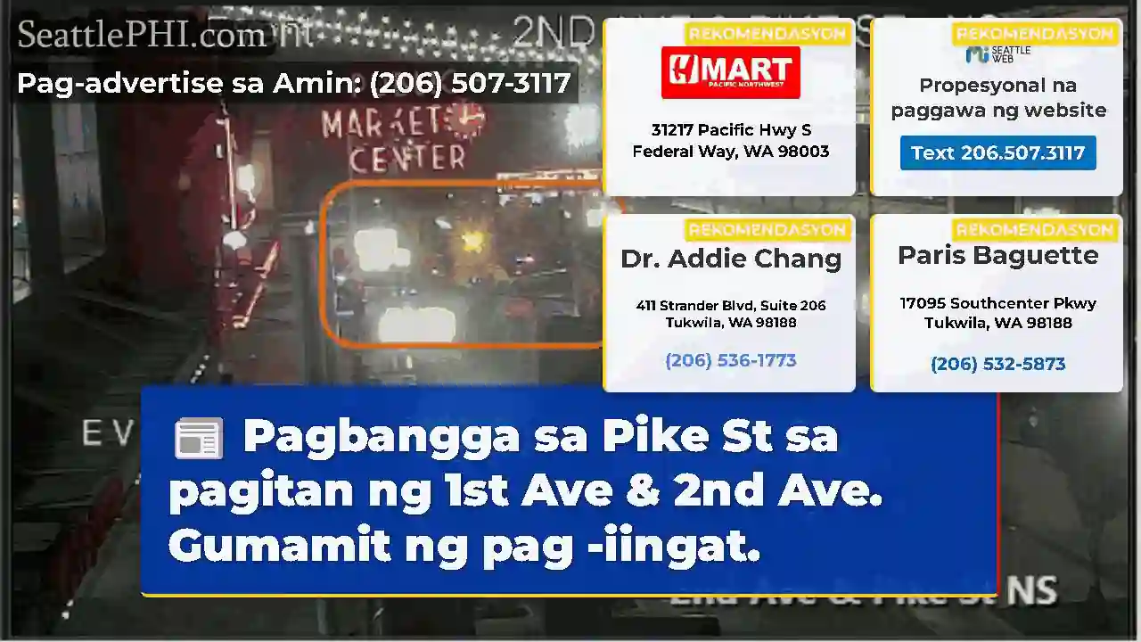 Pagbangga sa Pike St sa pagitan ng 1st Ave & 2nd