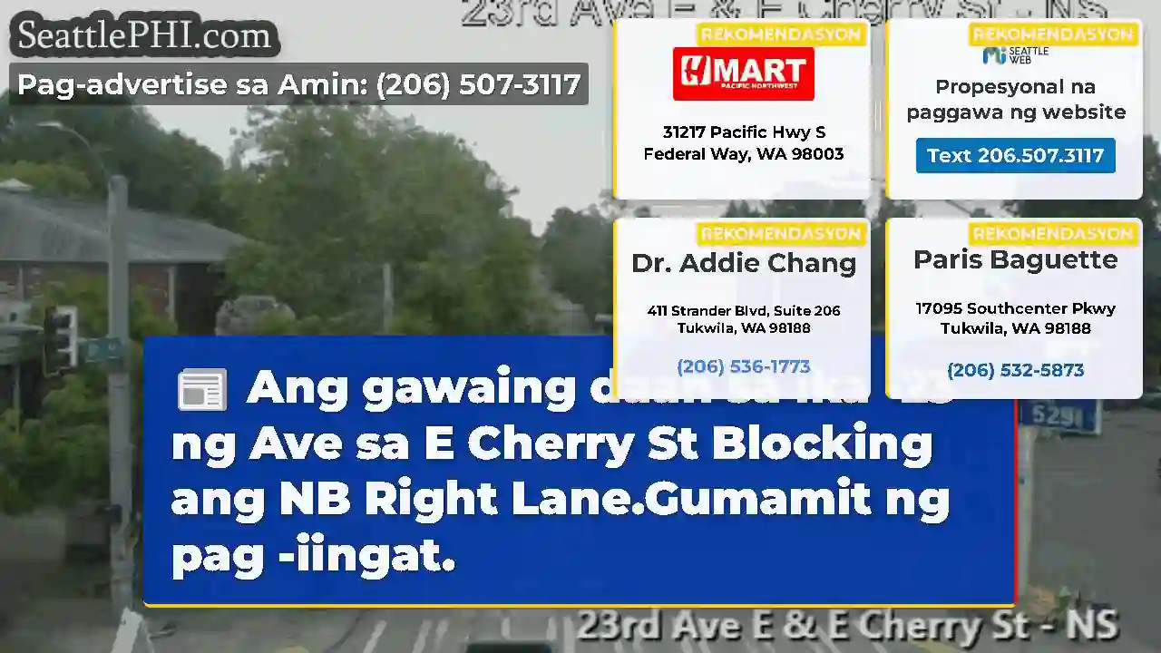 Ang gawaing daan sa ika -23 ng Ave sa E Cherry St