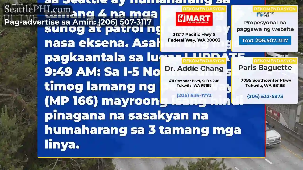 I-UPDATE: Ang isang sunog ng sasakyan sa NB I-5