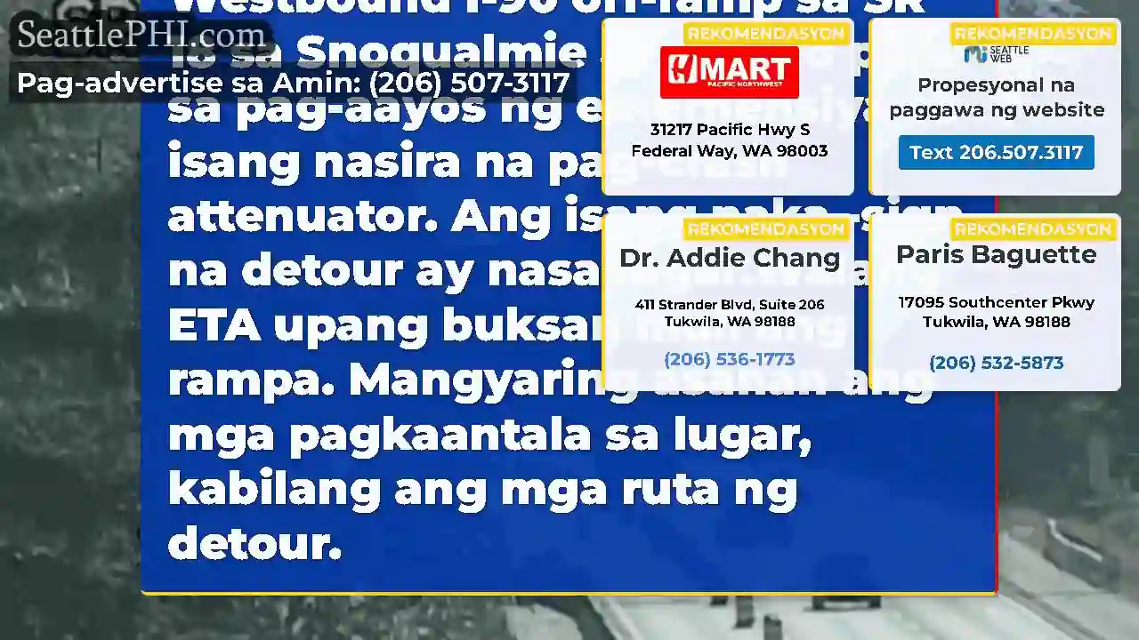 Nilinaw: Ang Westbound I-90 ramp sa SR 18 sa
