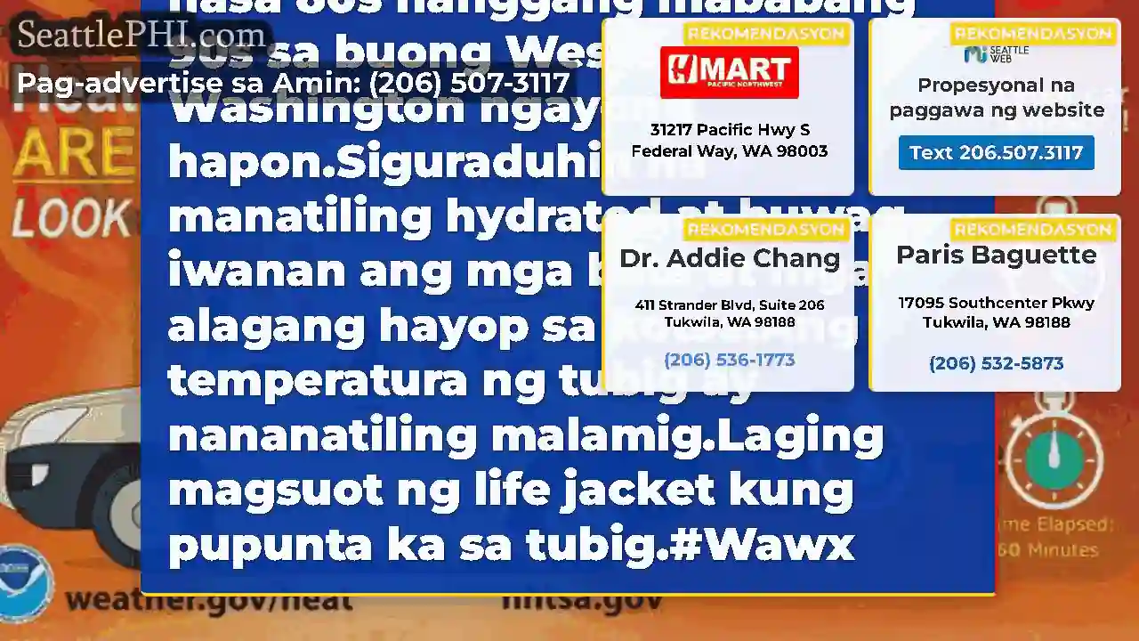 Ang mga temperatura ay nasa 80s hanggang mababang