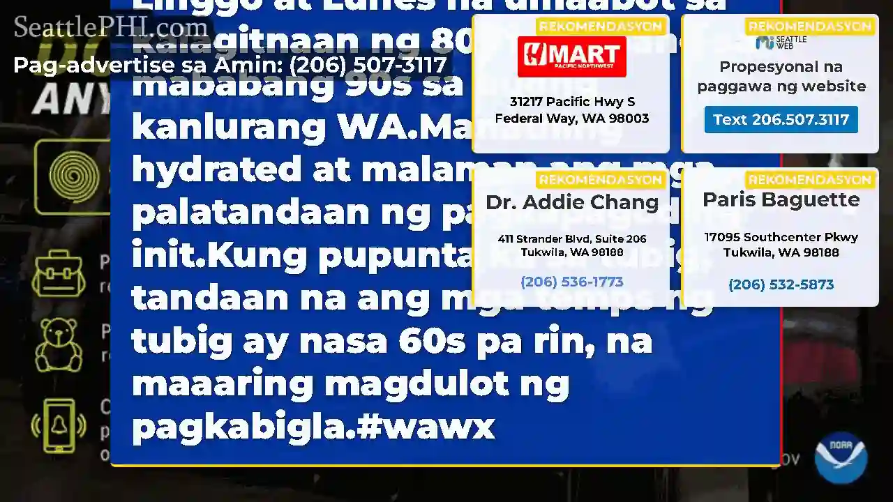 Ang mga mainit na temperatura ngayong katapusan