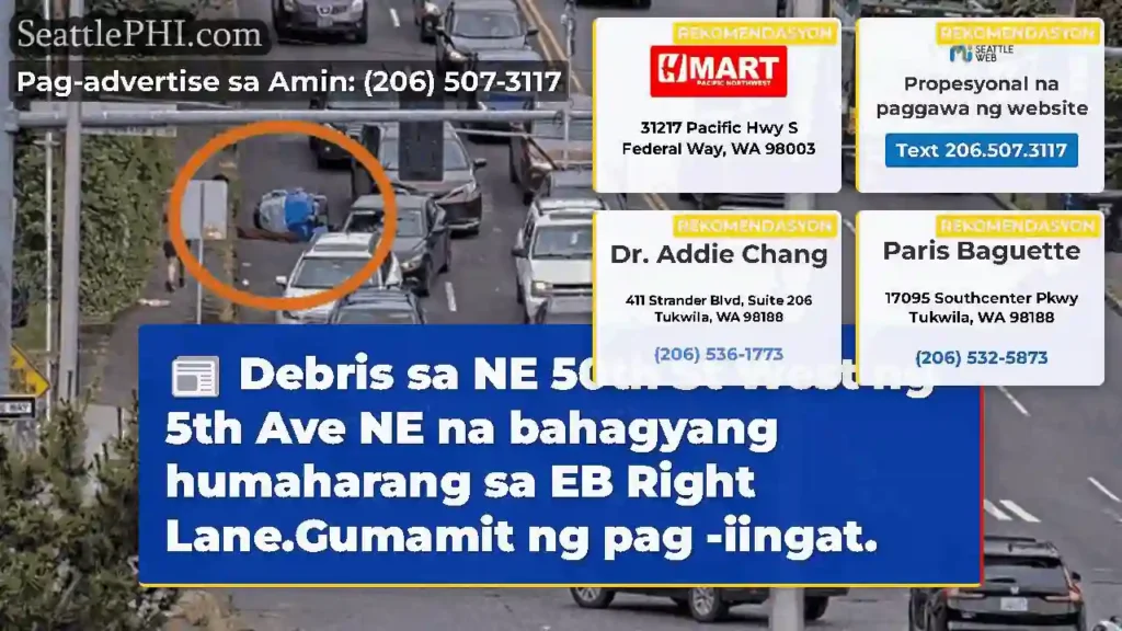 Debris sa NE 50th St West ng 5th Ave NE na
