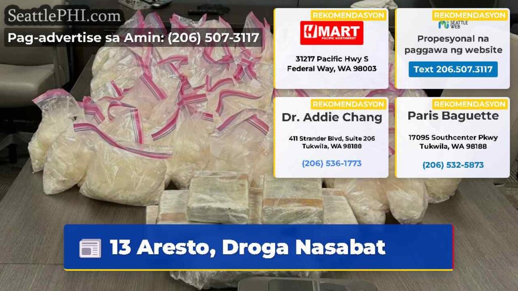 13 Aresto, Droga Nasabat