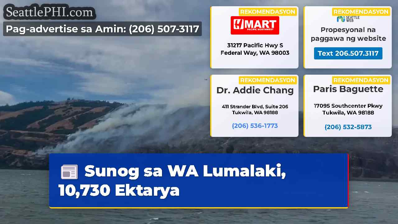 Sunog sa WA Lumalaki, 10,730 Ektarya