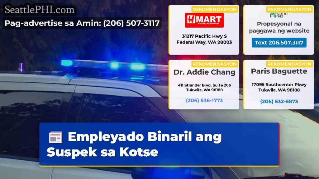 Empleyado Binaril ang Suspek sa Kotse