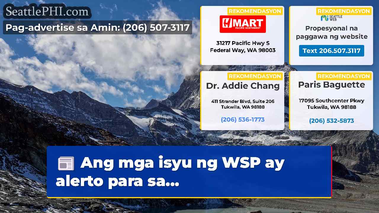 Ang mga isyu ng WSP ay alerto para sa…