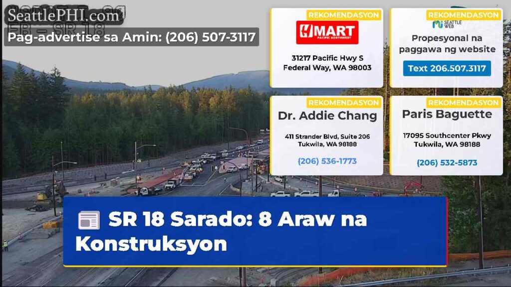 SR 18 Sarado: 8 Araw na Konstruksyon