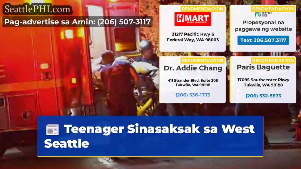 Teenager Sinasaksak sa West Seattle