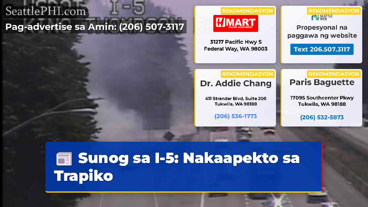 Sunog sa I-5: Nakaapekto sa Trapiko