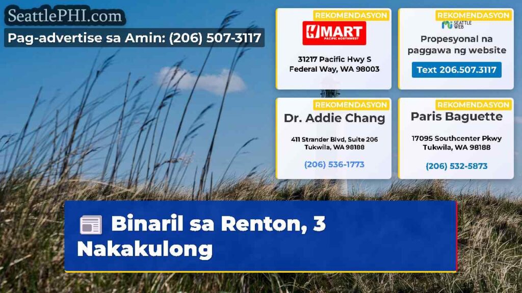 Binaril sa Renton, 3 Nakakulong