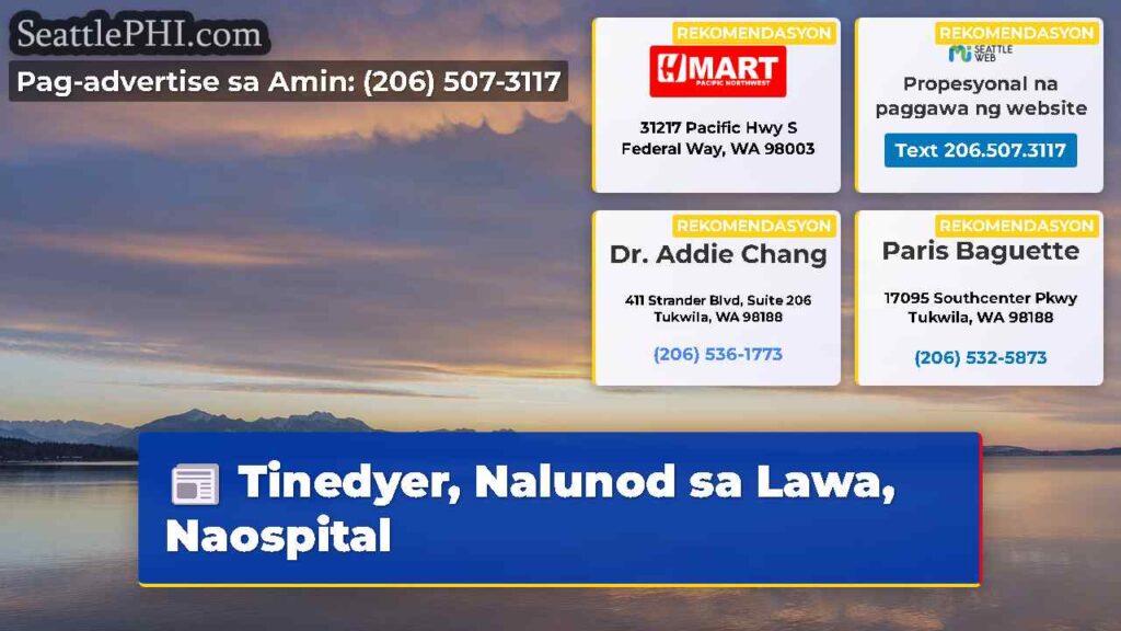 Tinedyer, Nalunod sa Lawa, Naospital
