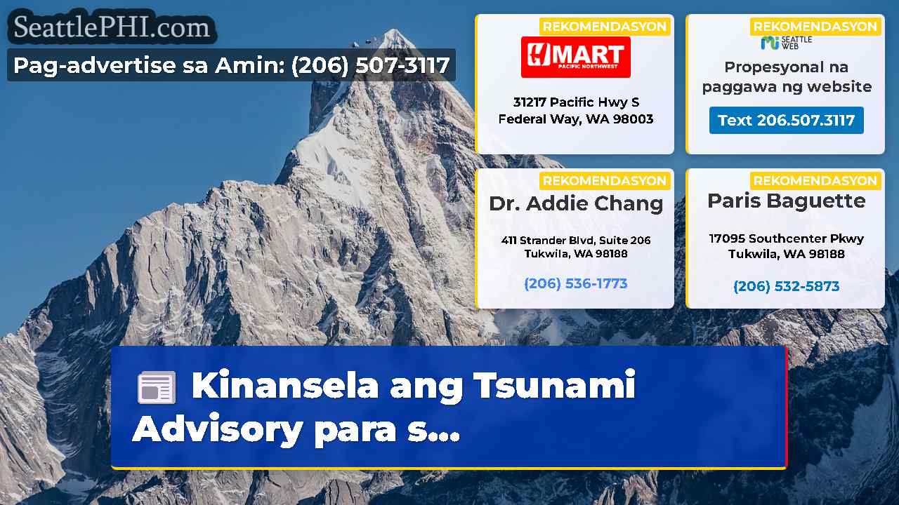 Kinansela ang Tsunami Advisory para s...