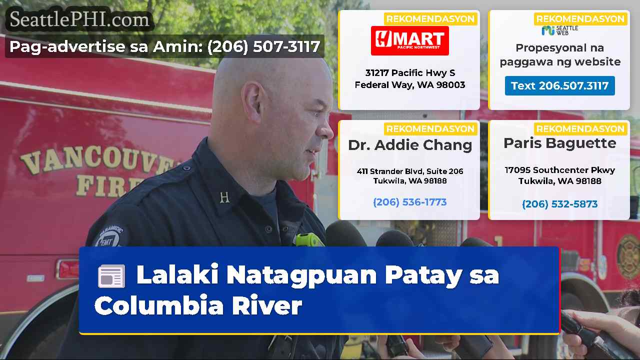 Lalaki Natagpuan Patay sa Columbia River