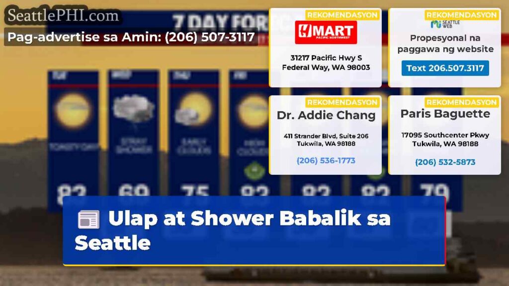 Ulap at Shower Babalik sa Seattle