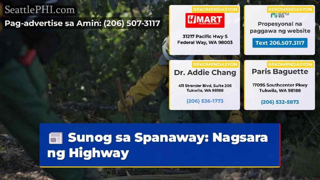 Sunog sa Spanaway: Nagsara ng Highway