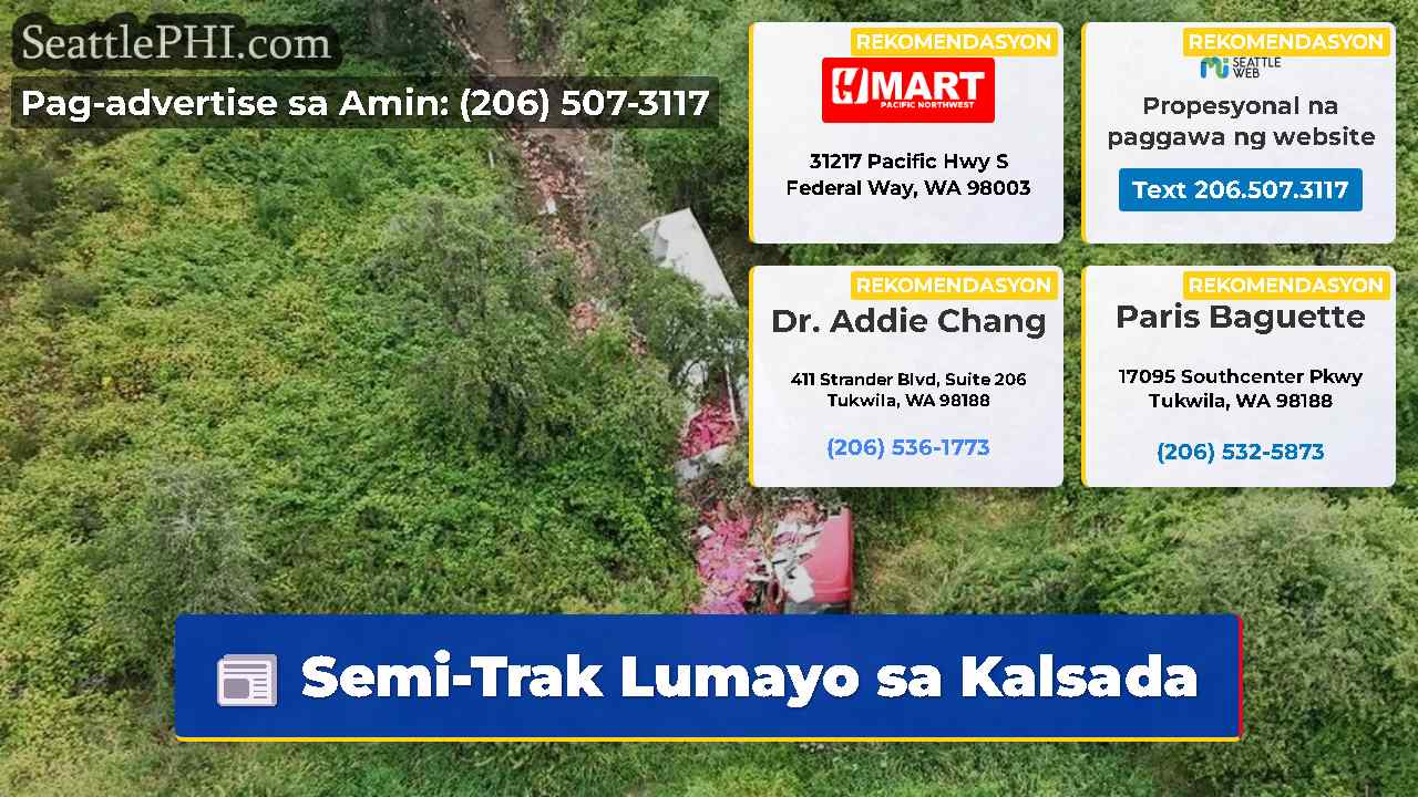 Semi-Trak Lumayo sa Kalsada