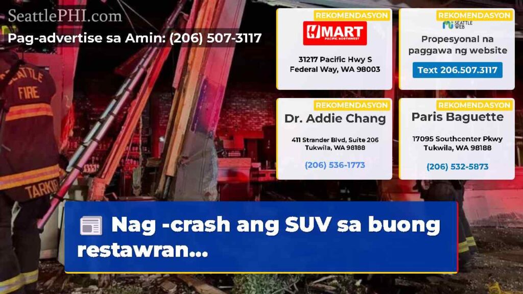Nag -crash ang SUV sa buong restawran...